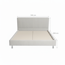 Lit double City en velours côtelé beige clair, couchage 180x200