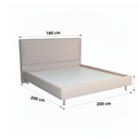 Lit double City convient pour un matelas de 180 x 200 cm tête de lit beige