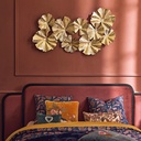 Déco murale Thais nénuphars en métal doré 125x68