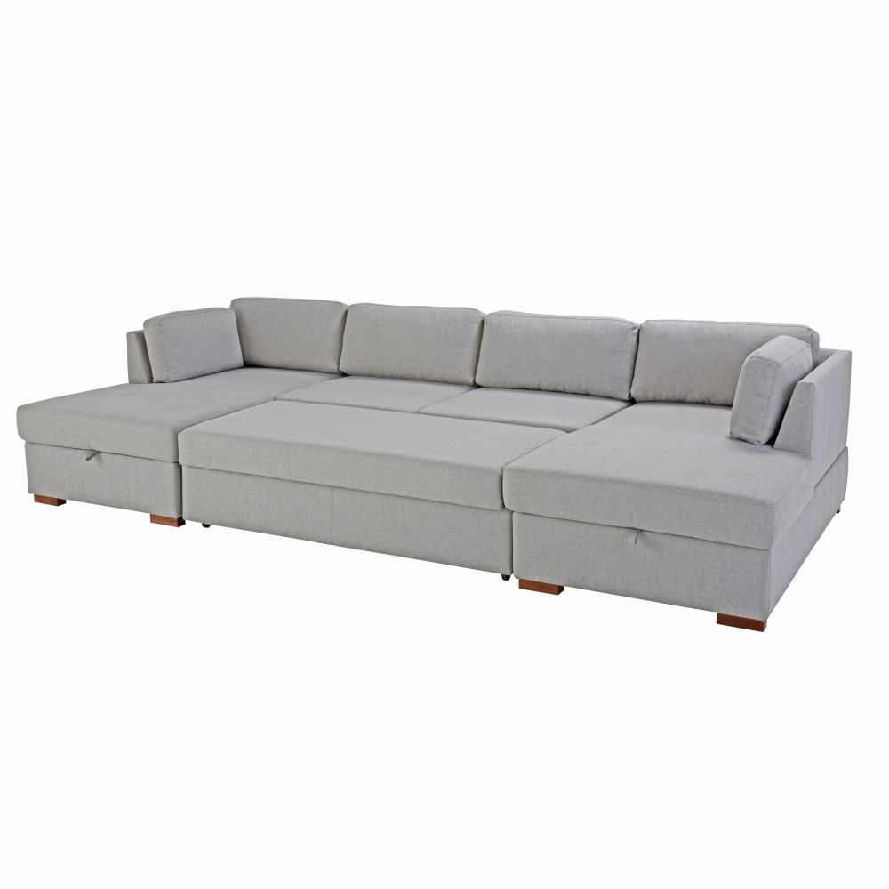 Canapé-lit panoramique 7 places Times Square gris clair