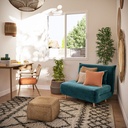 Banquette NIO clic-clac 1 place en velours bleu pétrole