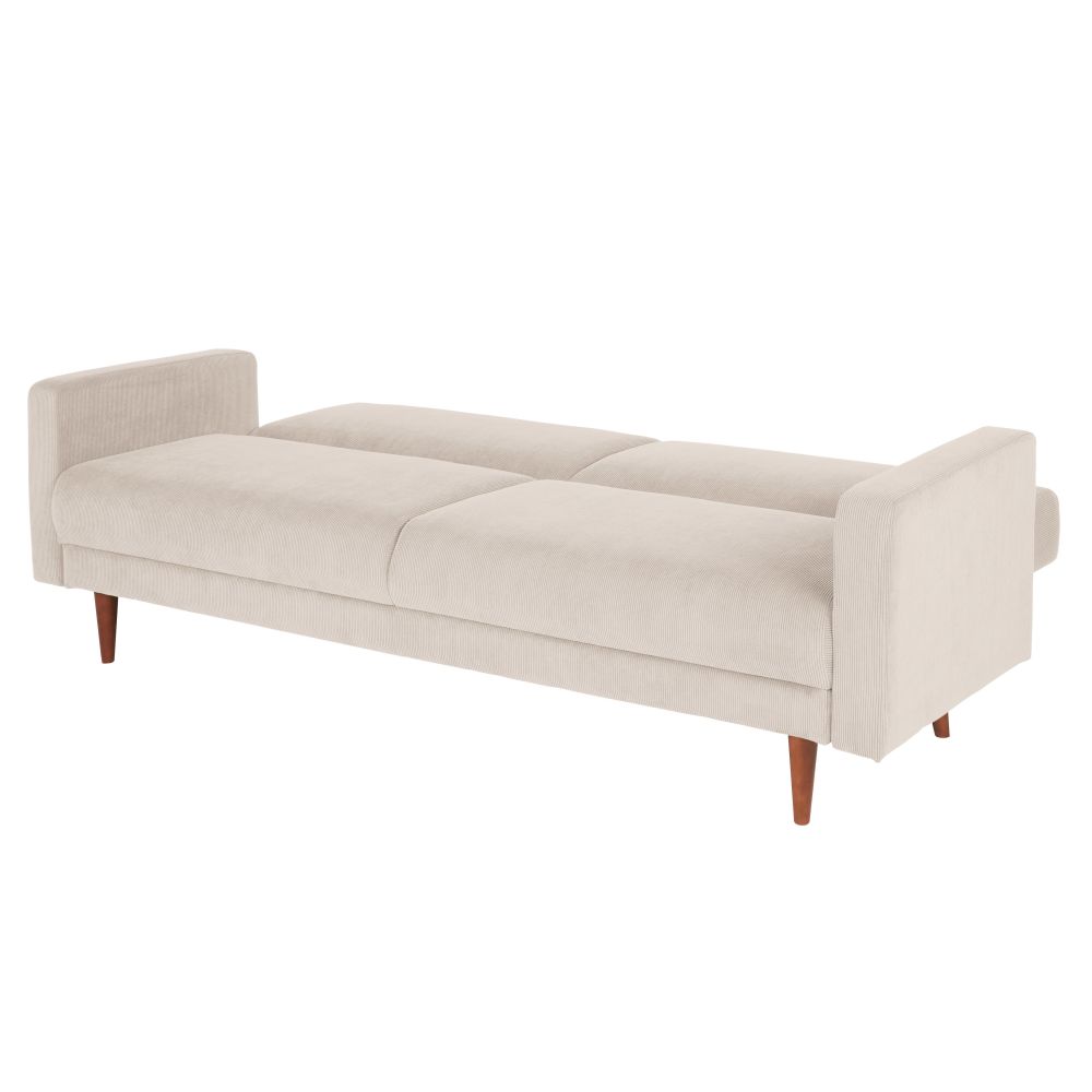 Canapé Livia convertible 2/3 places en velours côtelé beige