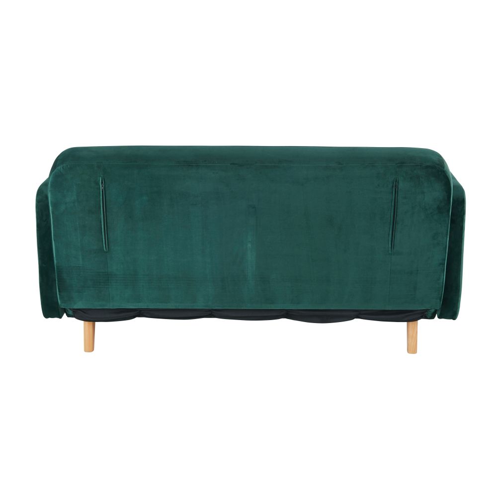 Canapé clic-clac Nia 2/3 places en velours vert