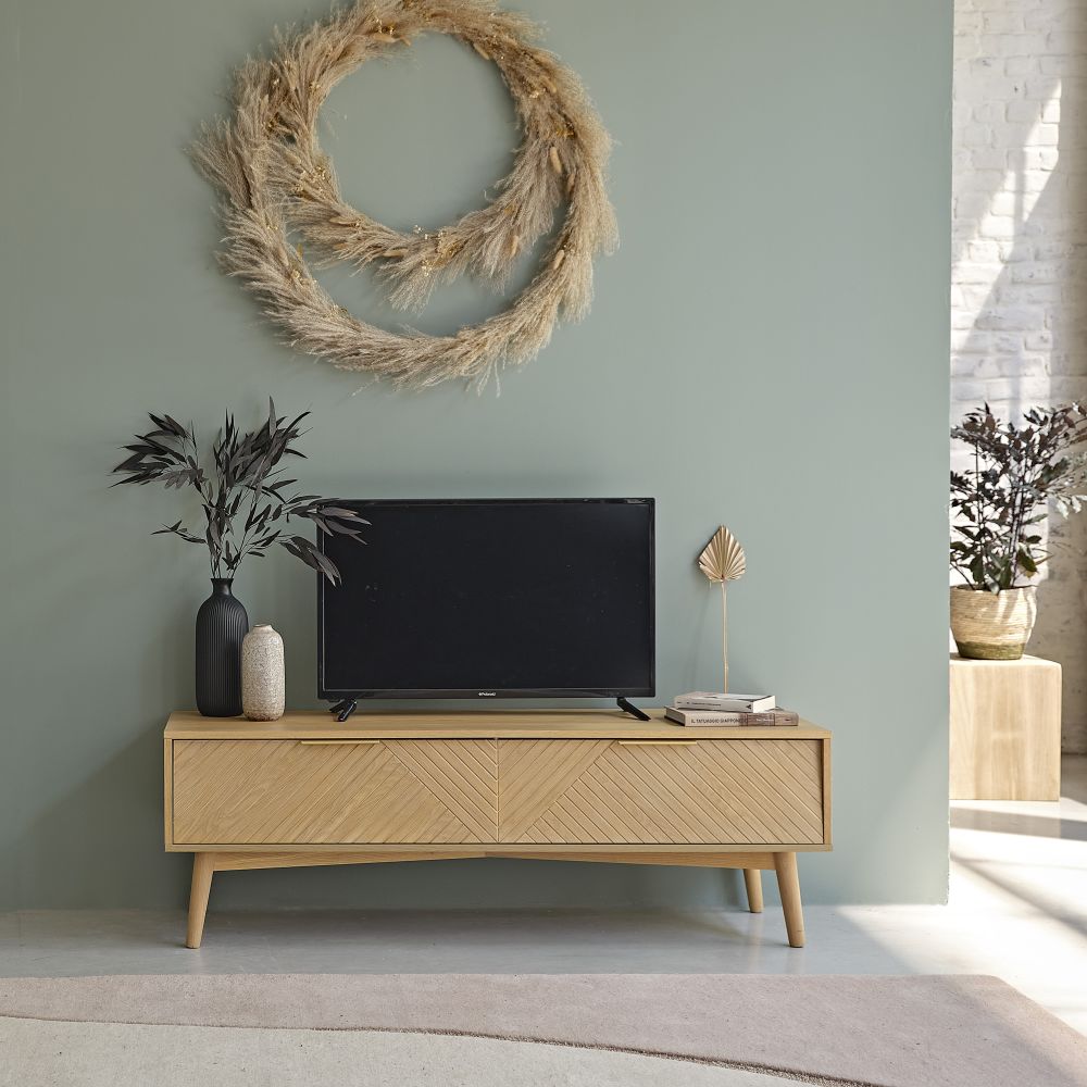 Meuble TV Axelle 1 tiroir trappe L135