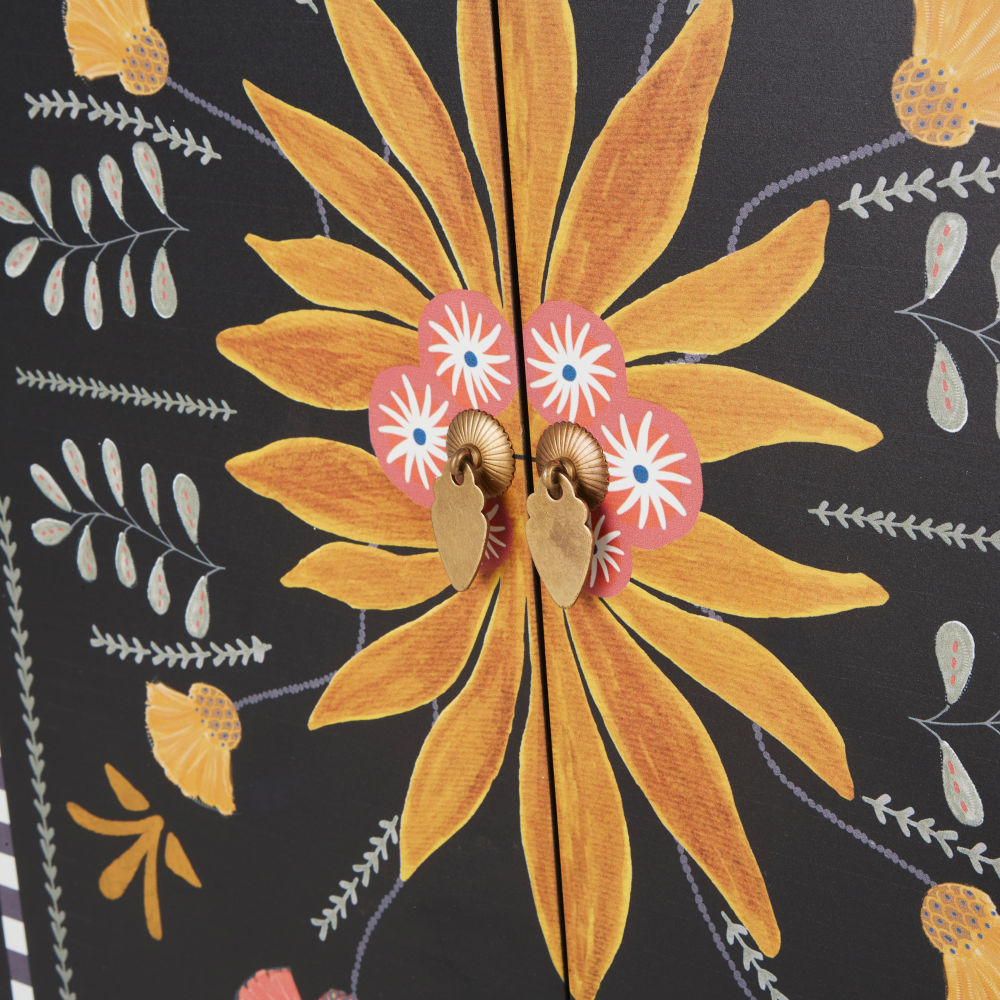 Cabinet Mayli 2 portes noir à motif