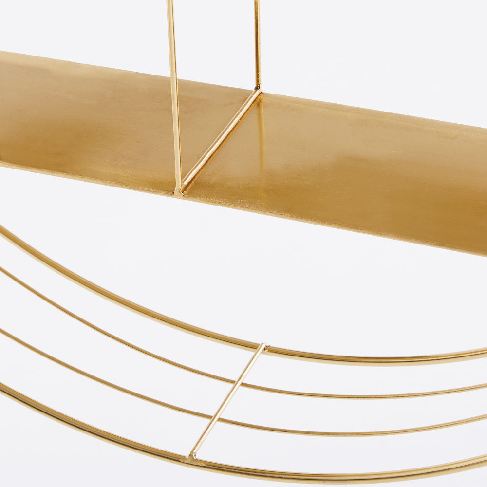 Étagère murale Yoko ronde en métal doré