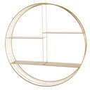 Étagère murale Yoko ronde en métal doré