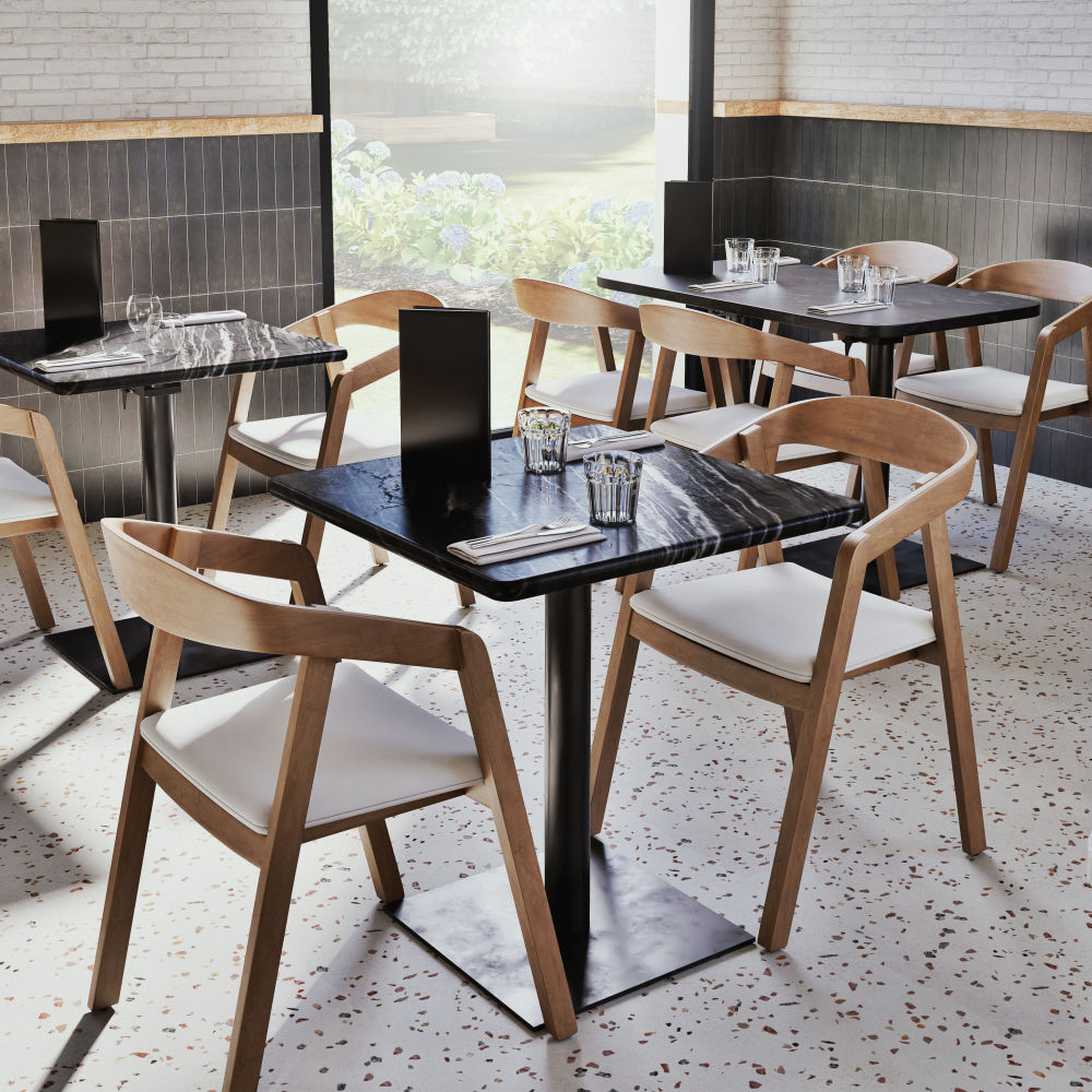 Chaises professionnelles Oakham Business en hêtre et textile blanc