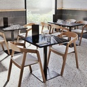 Chaises professionnelles Oakham Business en hêtre et textile blanc