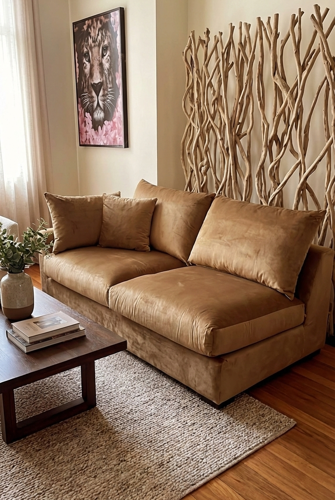 Accoudoir Rhodes gauche 2 places en coton ivoire