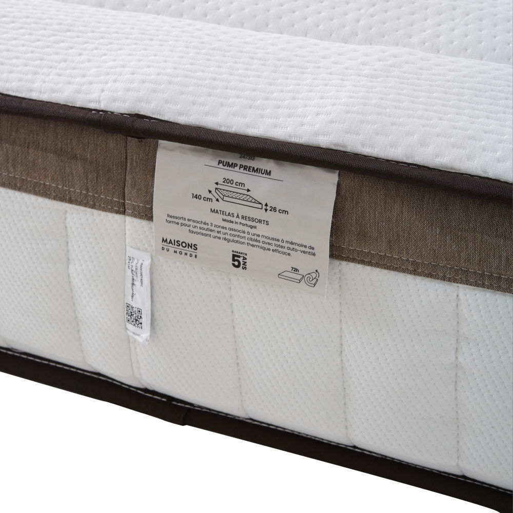 Matelas ressorts ensachés Pump Premium 140x200