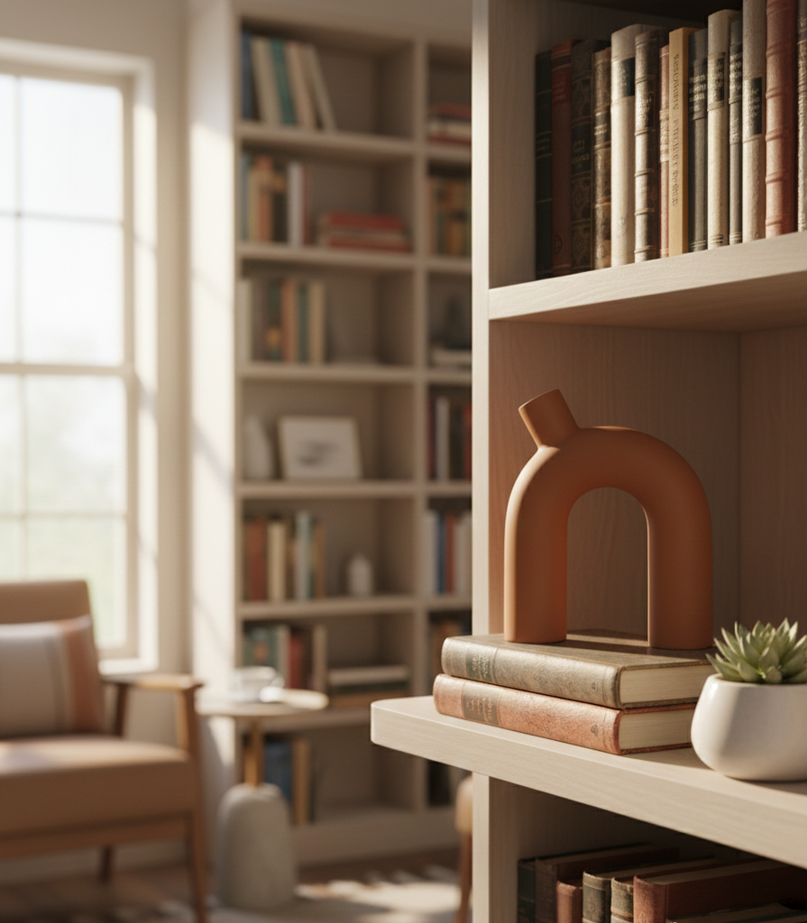 Vase Linéa en métal en terracotta