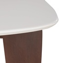 Table basse Lausanne blanche pieds en bois d'acacia L114