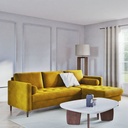 Table basse Lausanne blanche pieds en bois d'acacia L114