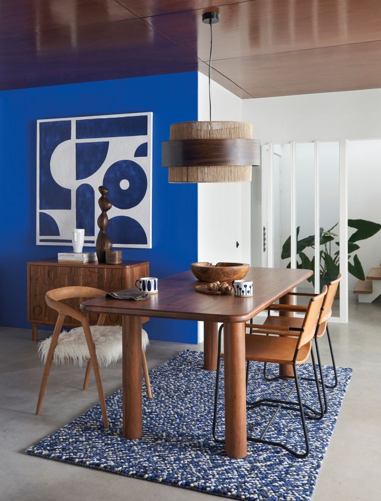 Table à manger Sacramento en bois d'acacia massif marron 6 personnes L200