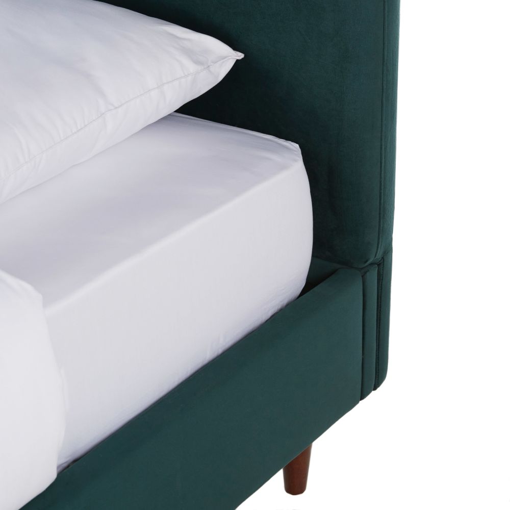 Lit Azzed en polyester recyclé vert 160x200 avec sommier à lattes