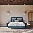 Lit Azzed en polyester recyclé vert 160x200 avec sommier à lattes