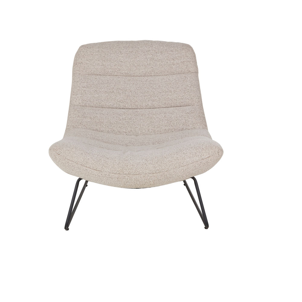 Fauteuil Moon et repose-pieds bouclettes grises