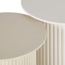 Set de 2 Bouts de canapé Romeo effet blanc et beige