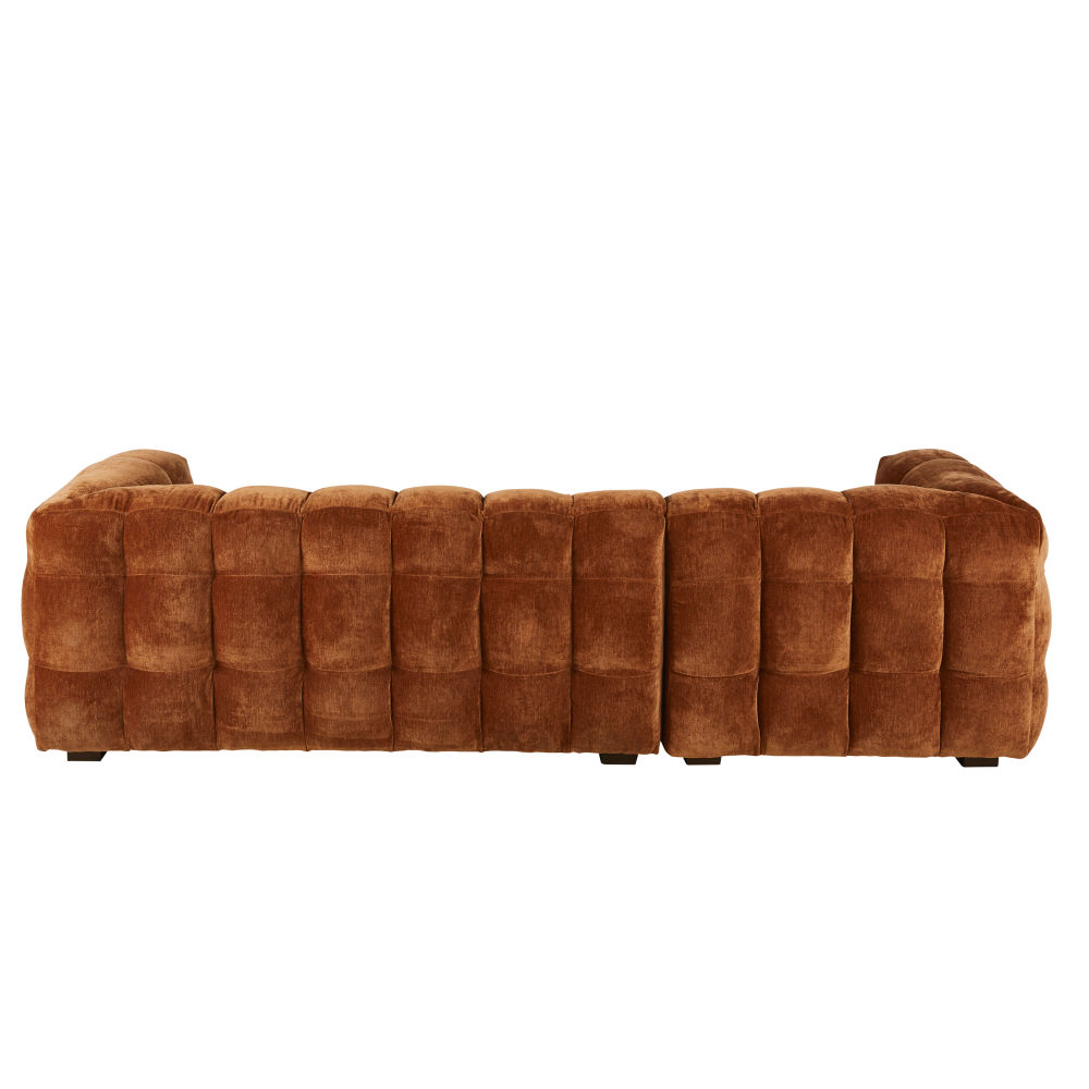 Canapé Lilo nuage d'angle gauche 4/5 places effet velours coloris bronze