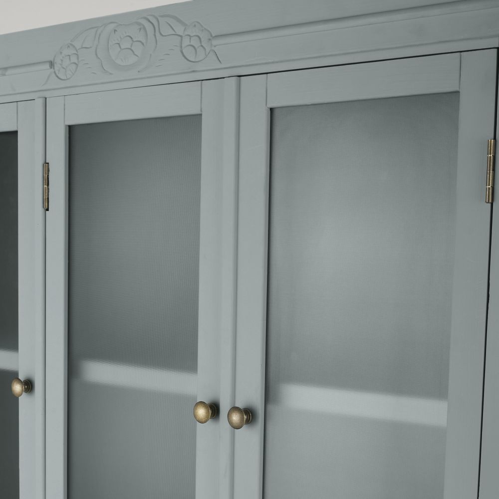 Vaisselier Aimée 5 portes 2 tiroirs vert de gris L104