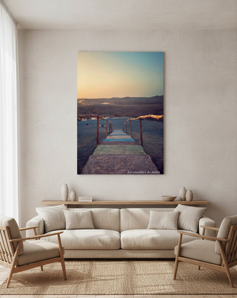 Tableau artistique les escaliers du désert sans cadre 110X80
