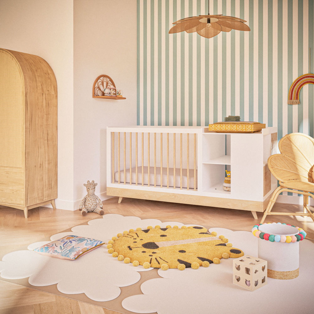 Lit sweet bébé combiné coloris blanc L190