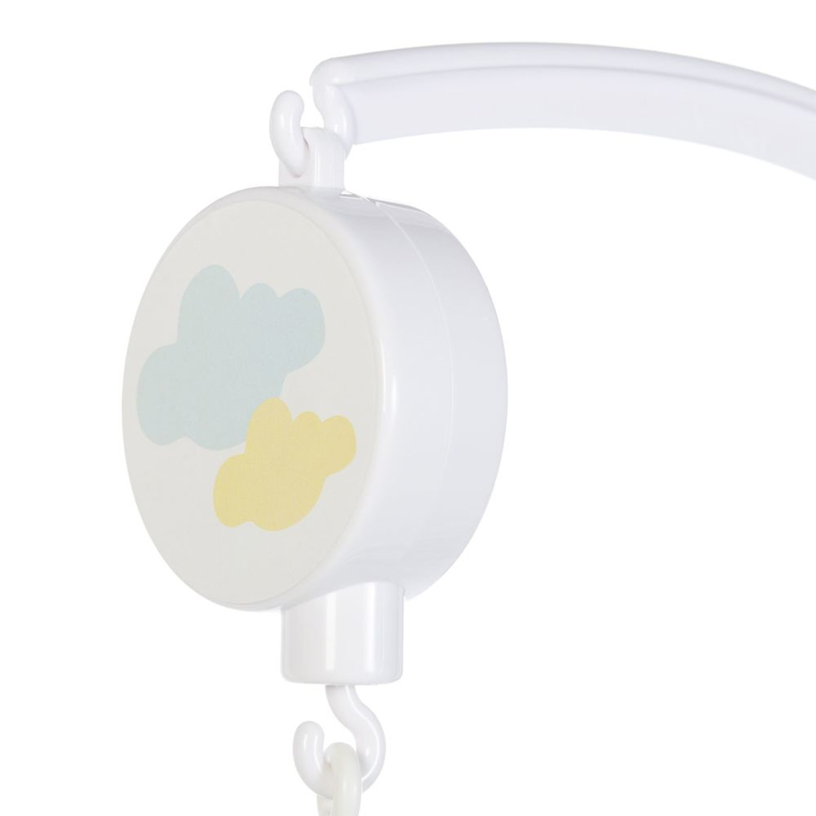 KOALA - Mobile musical pour bébé en coton blanc, gris et bleu