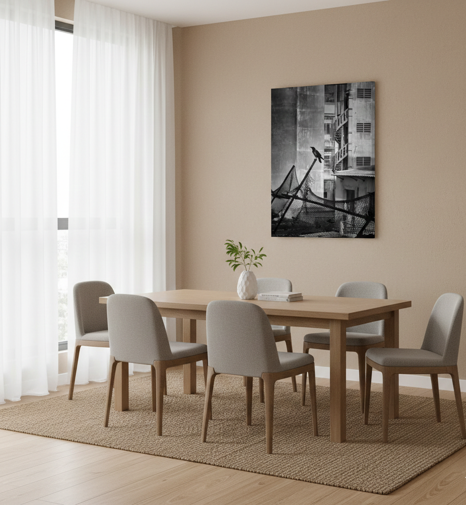 Tableau noir et blanc le corbeau sans cadre 40x60