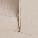 Canapé d'angle droit Louvain 4/5 places en lin froissé beige
