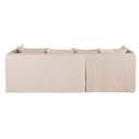 Canapé d'angle droit Louvain 4/5 places en lin froissé beige