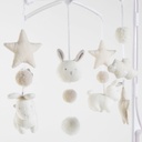 MOBILE - Mobile musical bébé écru, blanc et taupe