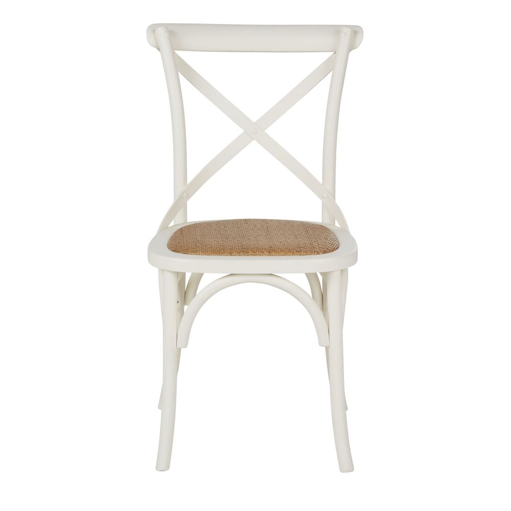 Chaise bistrot Tradition en rotin et bois de bouleau écru
