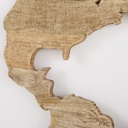 Déco murale Alvi mappemonde en bois de manguier gravé 132x76