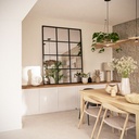 Grand miroir fenêtre rectangulaire Manolo en métal noir 135x180