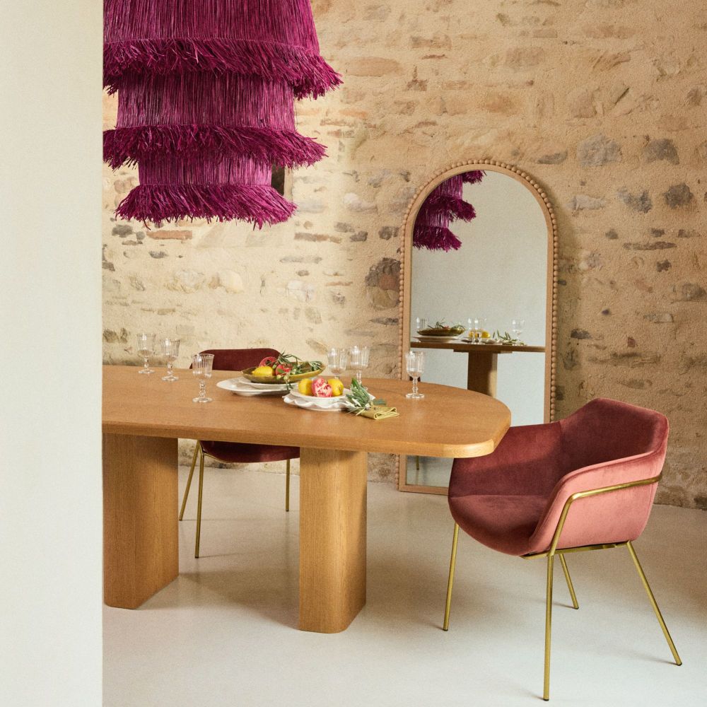 Grand miroir Julia arche en bois de manguier 80x170