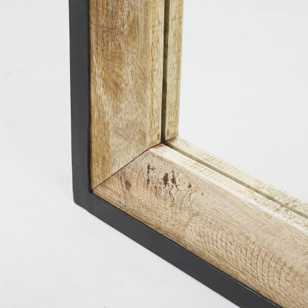 Miroir rectangulaire Miles en bois de manguier et métal noir 70x120