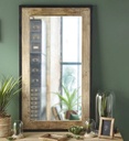 Miroir rectangulaire Miles en bois de manguier et métal noir 70x120