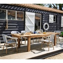 Table de jardin extensible Guerande en teck recyclé 8/10 personnes L220/300