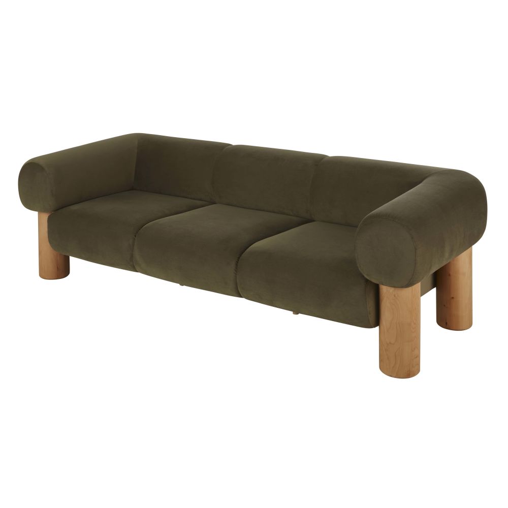 Canapé Phoenix 3 places en velours vert