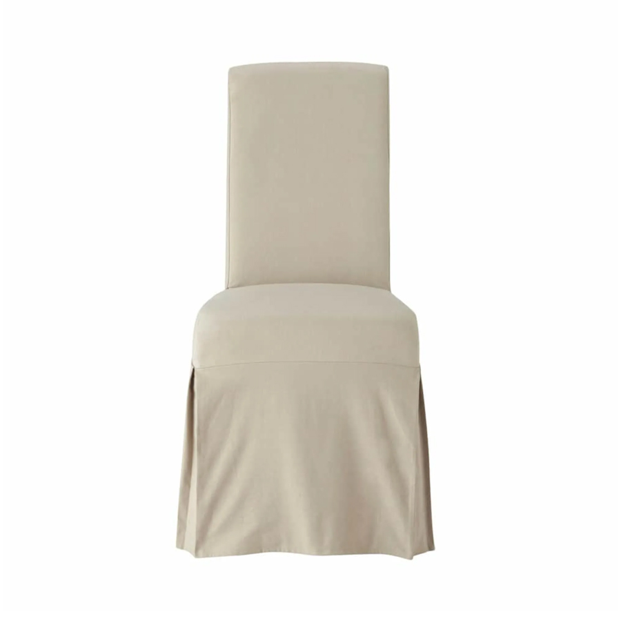 Housse longue de chaise en coton MARGAUX, couleur mastic à Dakar, Sénégal