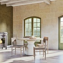 Table à manger ronde Sartene bicolore 5/6 personnes D130