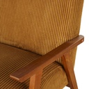 Fauteuil vintage Hermann en bois de hêtre et velours côtelé jaune curry