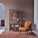 Fauteuil vintage Hermann en bois de hêtre et velours côtelé jaune curry