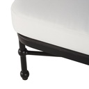 Bain de soleil Marignane en acier noir et matelas en polyester recyclé blanc cassé