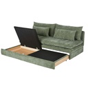 Canapé convertible Clio 2/3 places en tissu recyclé vert kaki