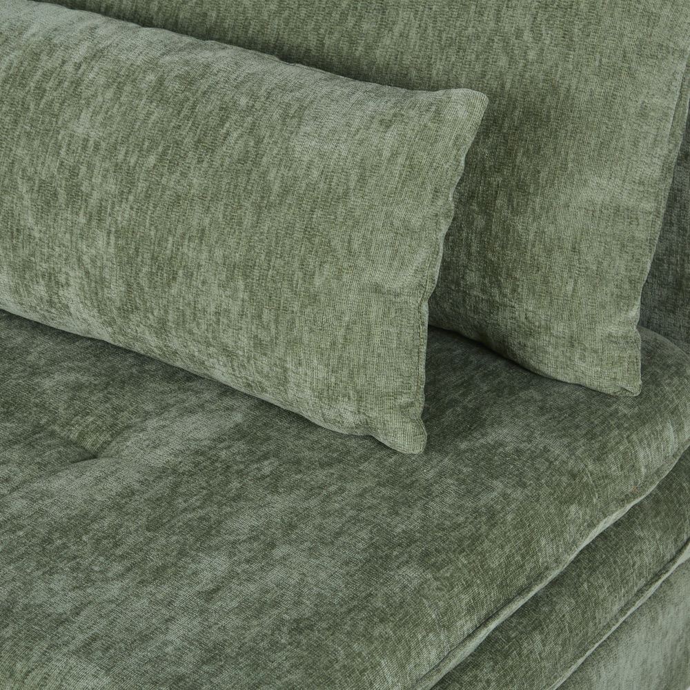 Canapé convertible Clio 2/3 places en tissu recyclé vert kaki