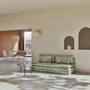 Canapé convertible Clio 2/3 places en tissu recyclé vert kaki