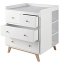 Commode Sweet à langer style scandinave 4 tiroirs blanche