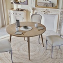 Table à manger ronde Origami en chêne massif et placage chêne 4/6 personnes D120